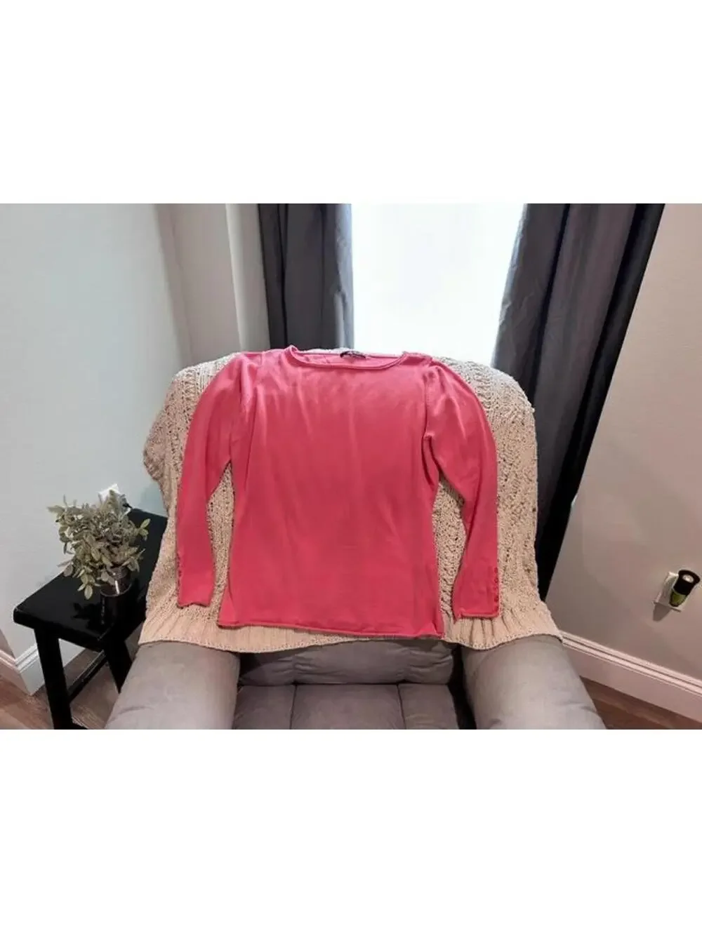 🌸 Pierri NY Soft Coral-Pink Lightweight Sweater L — GUC - Picture 8 of 8